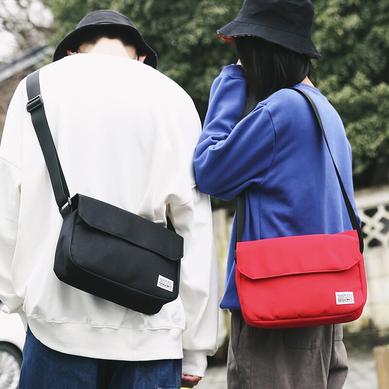 Harajuku pequena cruz saco do mensageiro das mulheres japonês simples retro bolsa de ombro maré marca bolsa feminina literária