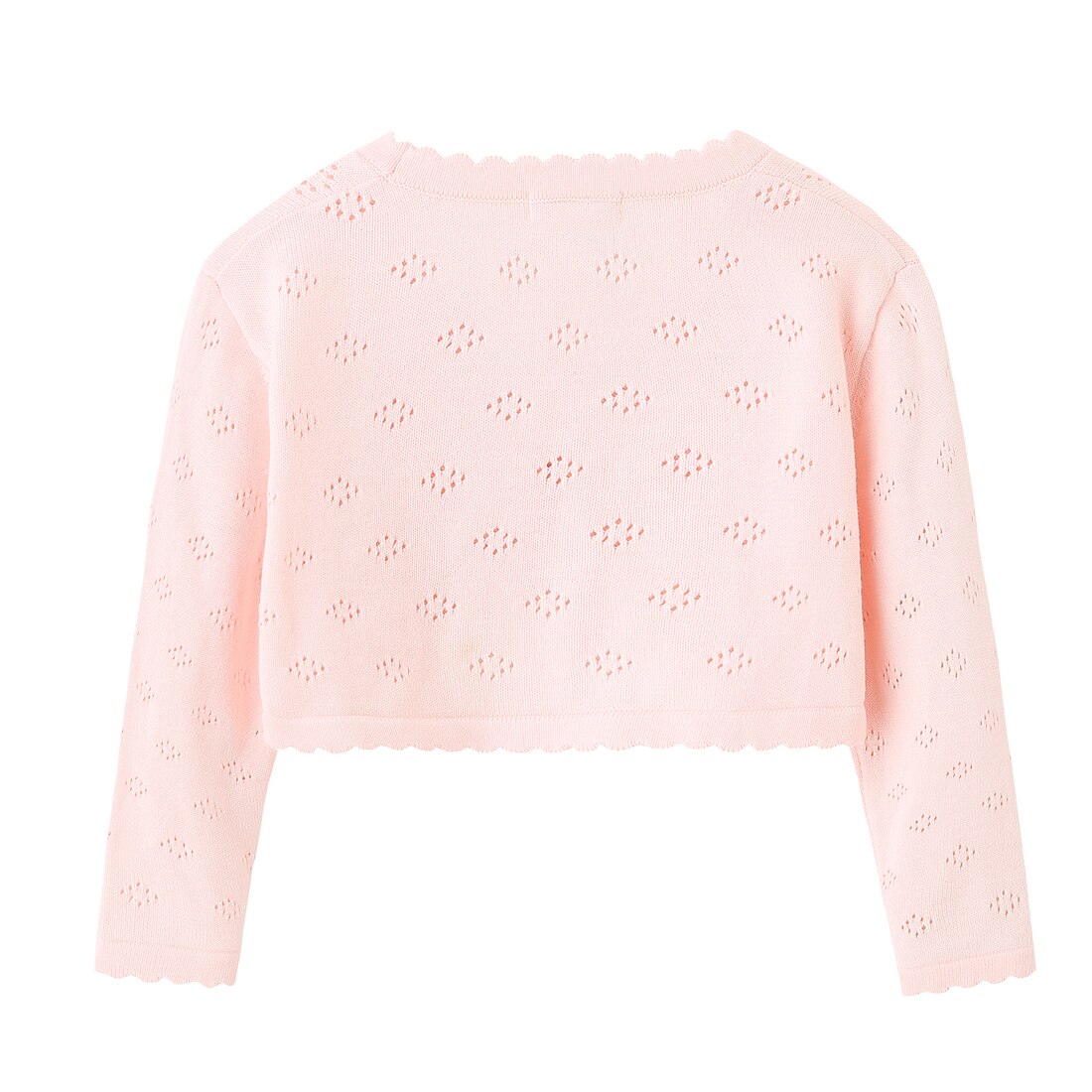 Little Girls Long Sleeve 100% Cotton Solid Knit Bolero Cardigan Shrug Sweaters for Birthday Party