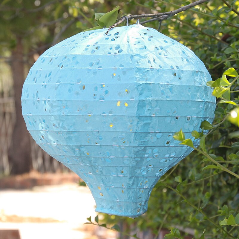 Lanterne en papier ballon à Air ajouré, lanterne arc-en-ciel, décoration, fournitures de fête d&#39;anniversaire pour enfants, décoration de mariage à domicile, 20cm: blue