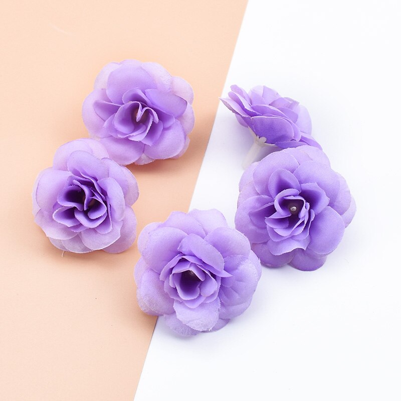 20 stk kunstige planter dekorative blomster kranse scrapbog bryllup boligindretning diy slik æske silke roser blomstervæg: Farve 8