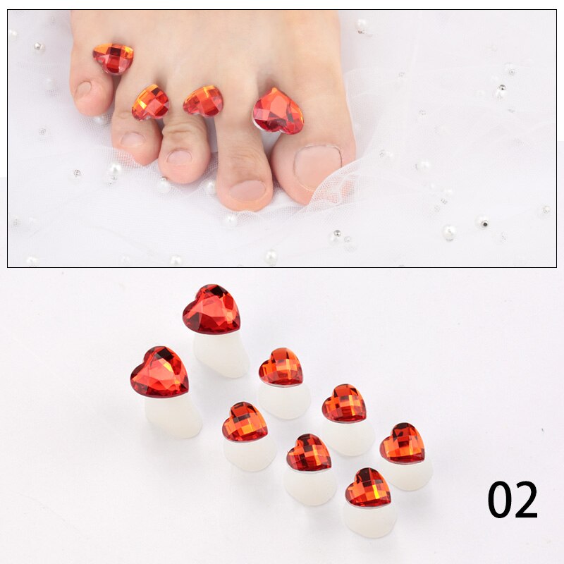 8Pcs/Set Silicone Toe Separators Foot Toe Spacers Daisy Flower Sunflower Waterdrop Pedicure DIY Foots Toe Nail Art Tool: Light Green