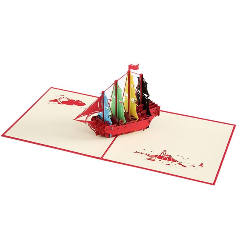 Rose Pop-up 3D Greeting Card - Greeting Card Romantic Red Flower Handmade Card Valentine's Day Wedding Anniversary: D