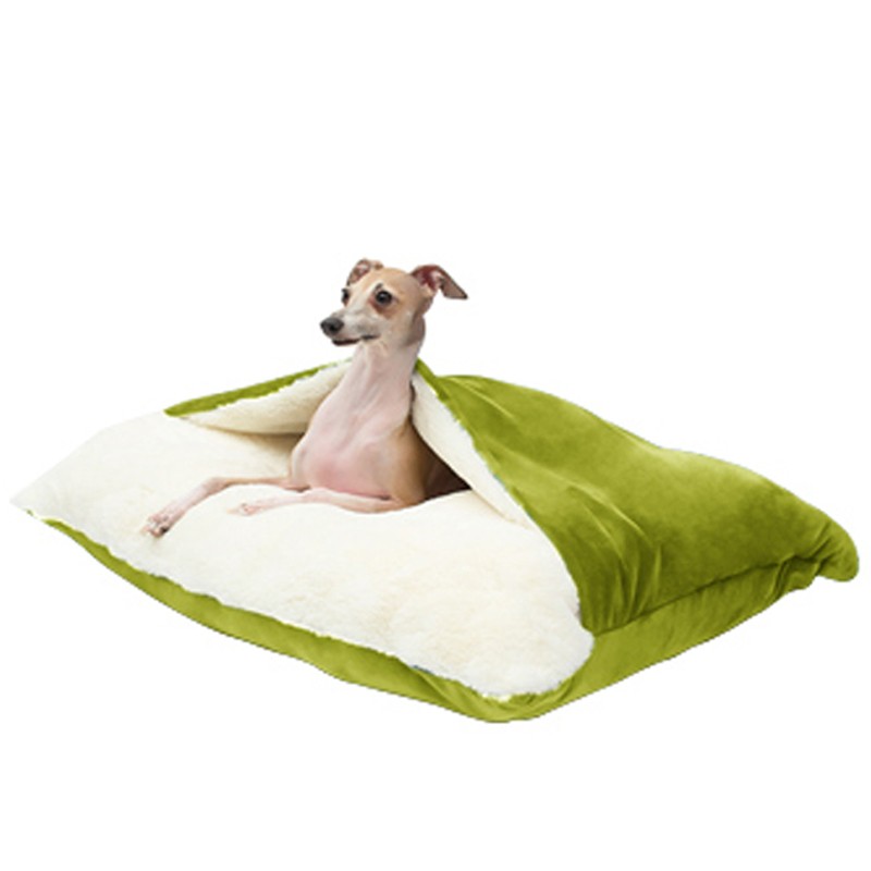 Camas y muebles Cama para mascotas para perros con cubierta extraíble Perrera grande Bolsa cálida para perros con manta Casa para perros grandes Accesorios para mascotas: L / Color verde azulado