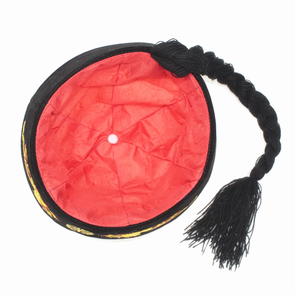 Sombrero chino con de dragón, gorro con estampado de los caballeros de la dinastía Qing Tang, Estilo Vintage chino tradicional, 201-093