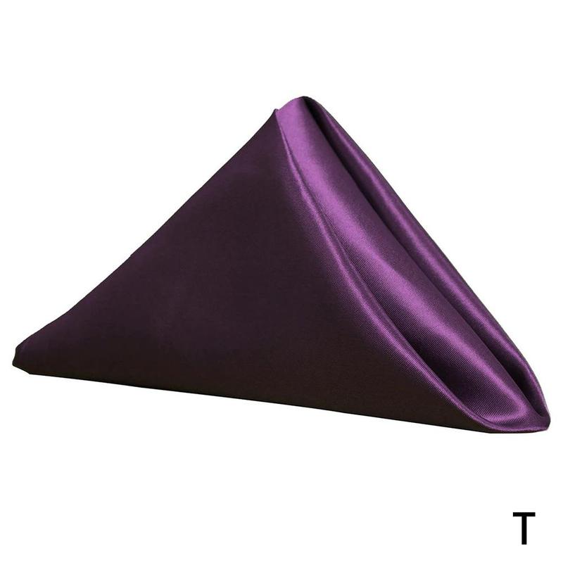 30*30cm Square Napkin Cloth Hotel Restaurant Napkin Cloth Seaming Mouth Napkin Satin Satin Placemat High-density Cloth Hote R7b4: purple