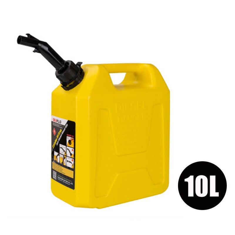 Jerry Can Gas Fuel Oil Tank 5L 10L 20L Plastic Petrol Car Gokart Spare Container Gasoline Petrol Tanks Canister ATV Motorcycle: 10L Yellow