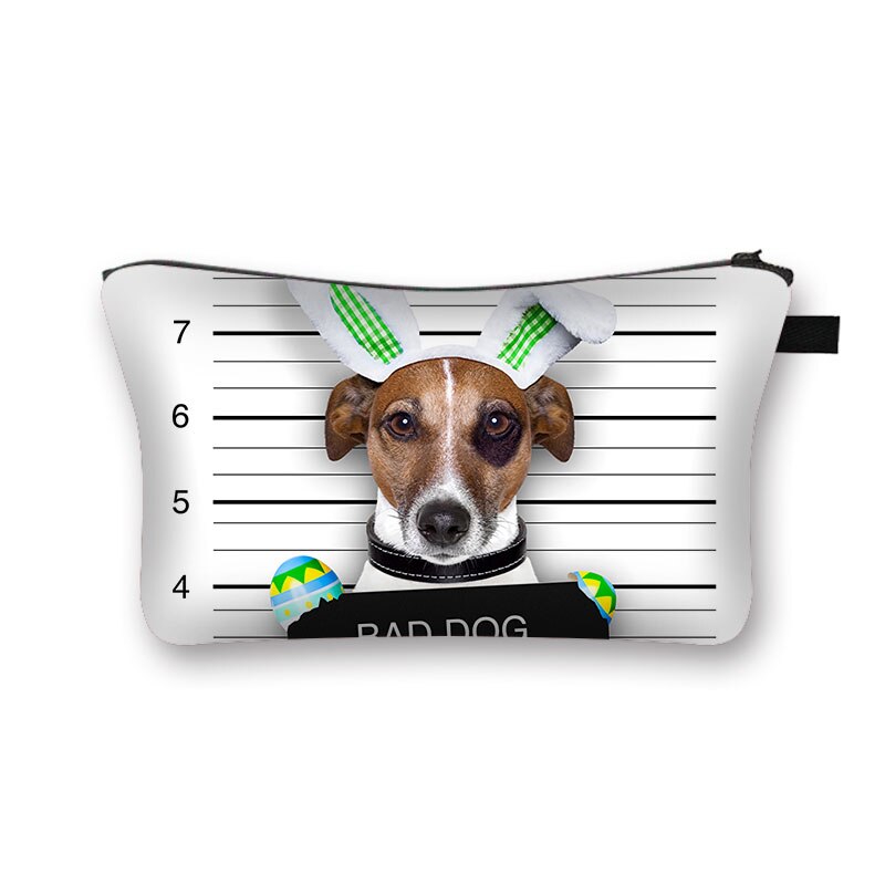 Cute Dog 3D Printed Cosmetic Bags Cute Pug Women Makeup bags Organizer Necessaries for Travelling Cosmetic Cases: shzbbaddog14