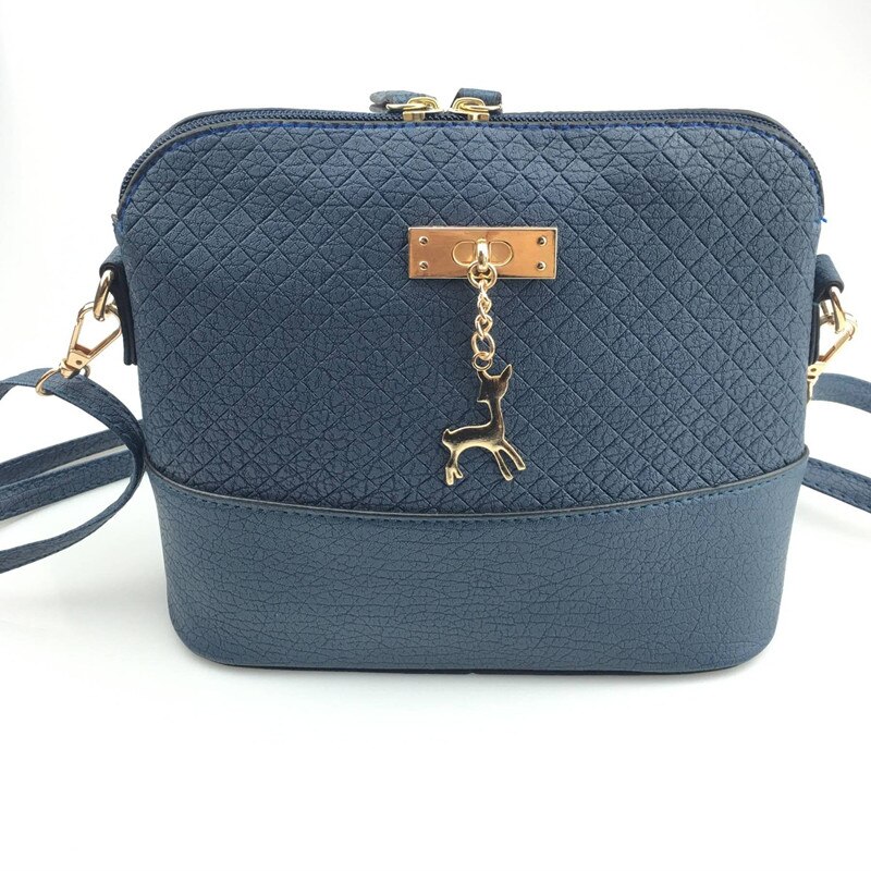 Kvinder skuldertasker mini taske med hjorte legetøjsskal form kvinder lille messenger crossbody taske dame lynlås håndtasker: Blå