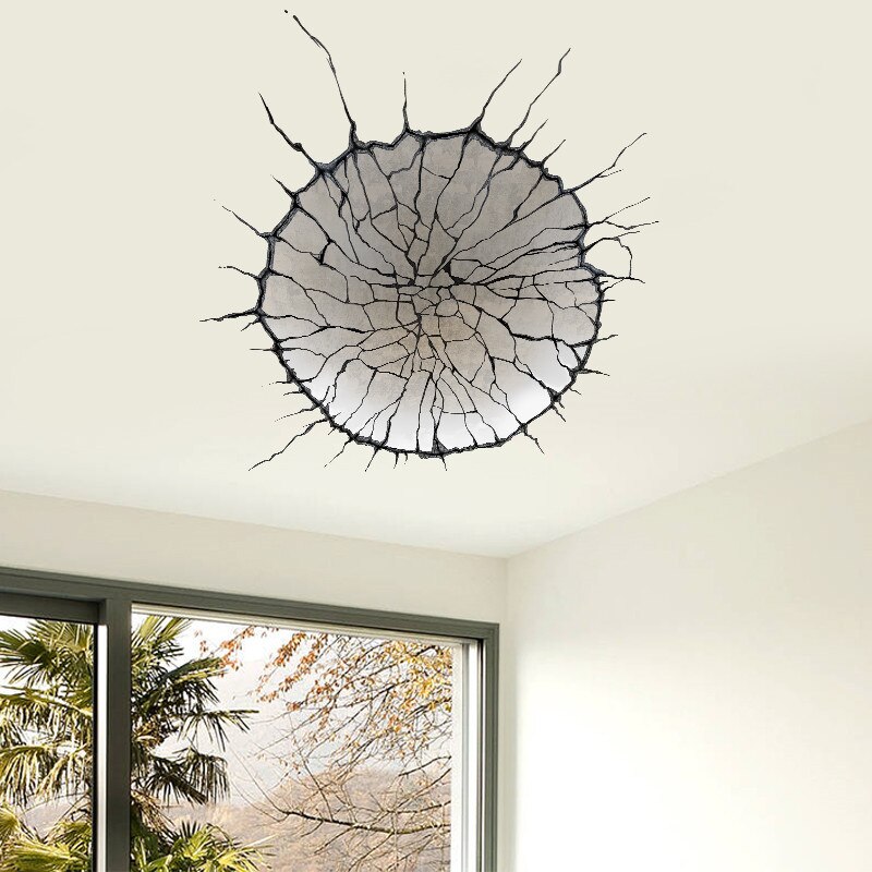 vivid 3D Broken Wall Hole view window home decals wall sticker house living room bedroom lovely decoration washroom kitchen