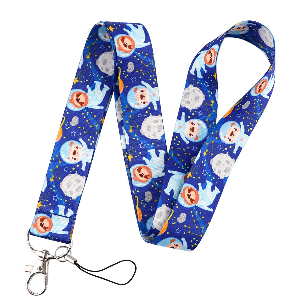 LX411 Universe Planets Moon Stars Astronaut Lanyard Neck Strap Rope USB Mobile Cell Phone ID Card Badge Holder Keychain Keyring: 12