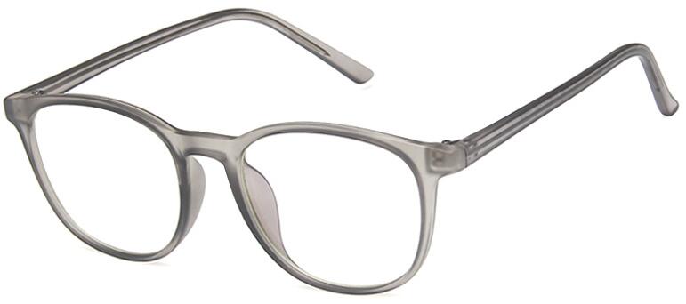 TR90 Ultra Light Round spectacle frame Women's Transparent Clear Lens Female Girl Myopia Nerd Glasses Without Diopters: clear gray