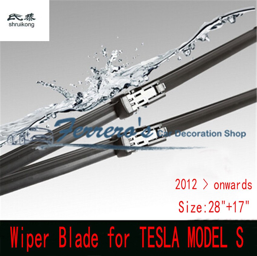 Wisser 28 "+ 17" Voor Tesla Model S -Vanaf Platte Aero Beam Ruitenwissers Frameloze voorruit Soft Blades