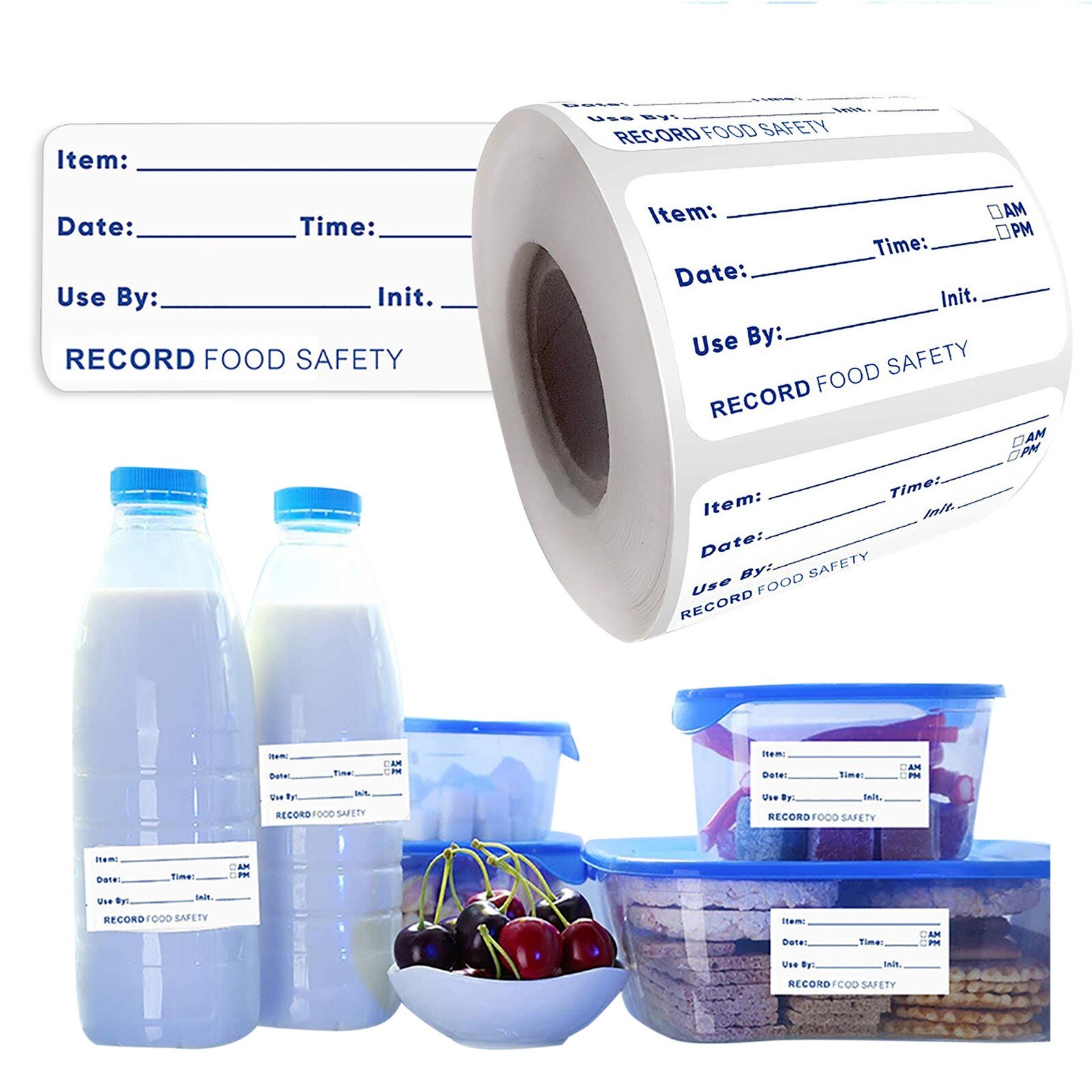 1 Roll Food Labels Stickers Fridge Meals Expiration Date Kitchen Fresh-Keeping Box Record Sticker Kitchen Refrigerator Labels