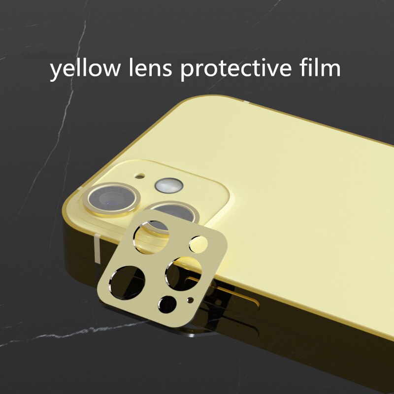 For IP 12 Mobile Phone Metal Lens Protective Film 12Pro Rear Camera Protective Film: 12Pro yellow