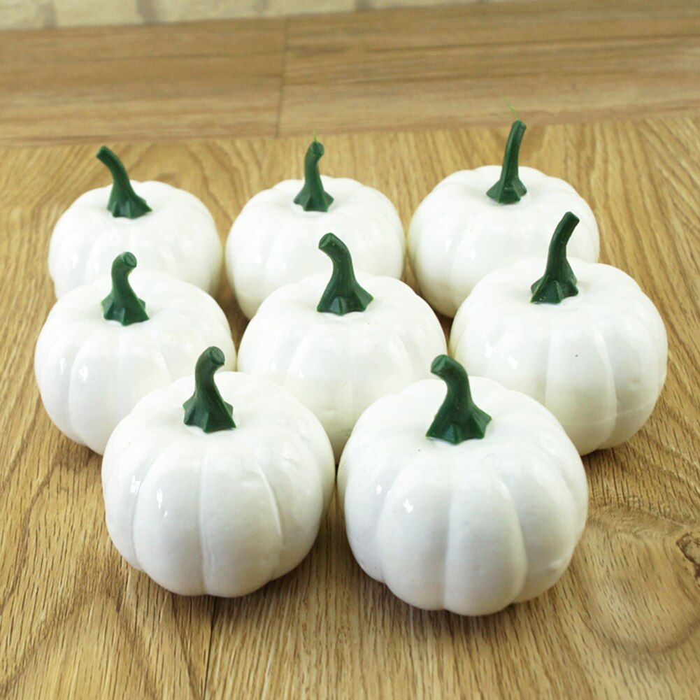 6/8/12Pcs Artificial Pumpkins Harvest Props Home Halloween Thanksgiving Decor