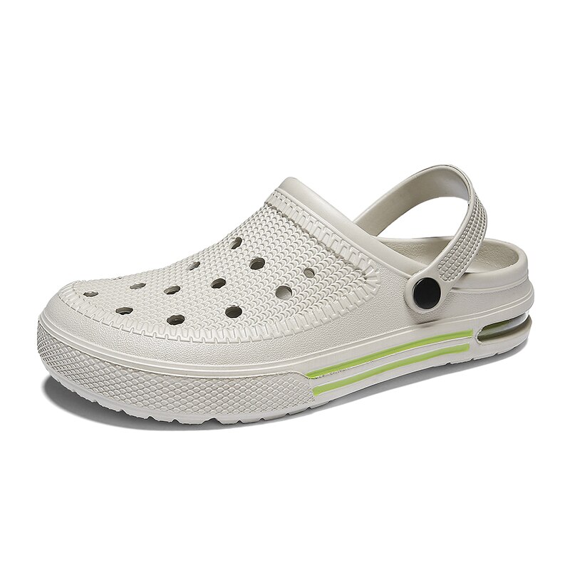 Outdoor Mannen Klompen Crocse Heren Zomer Strand Sandalen Crocks Schoenen Eva Unisex Tuin Schoenen Zwart Crocse Adulto Cholas Hombre: Beige / 44