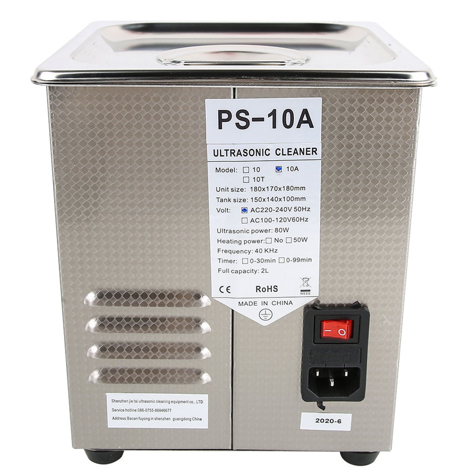 2L Ultrasonic Cleaner Heater Timer Bracket Jewelry