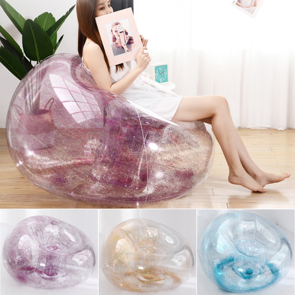 Camping Elastic Inflatable Sofa Swimming Pool Folding Confetti Glitter Indoor Outdoor PVC Waterproof Chair Air Bed Leakproof