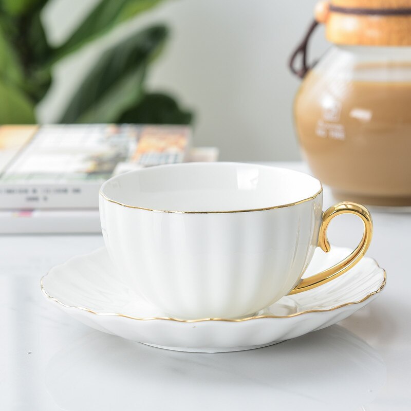 Pink Cute Porcelain Cup and Saucer Ceramics Simple Tea Sets Modern Coffee Cups Tazas Para Cafe: style4