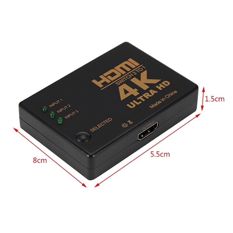 4Kx2K HDMI Switcher Three in One Out HD Video Switcher Converter HDMI 3 in 1 Out Switcher