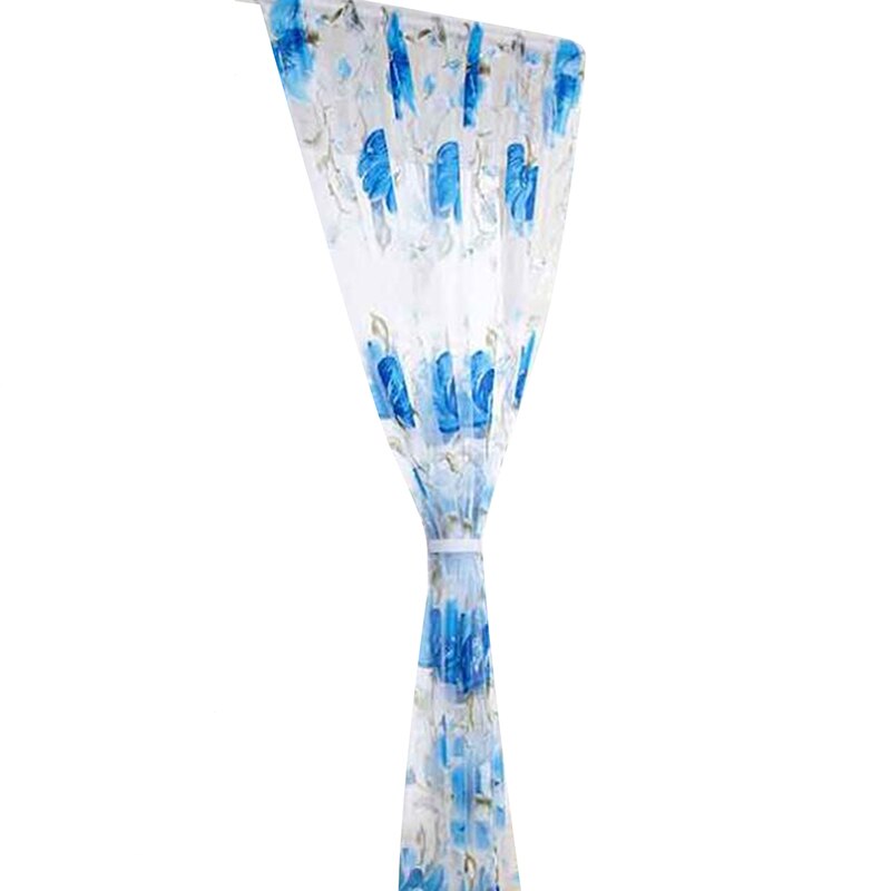 200*100cm Tulle Curtains For The Kitchen Living Room Solid Sheer Curtains European And American Style Tulle Window Curtains: blue