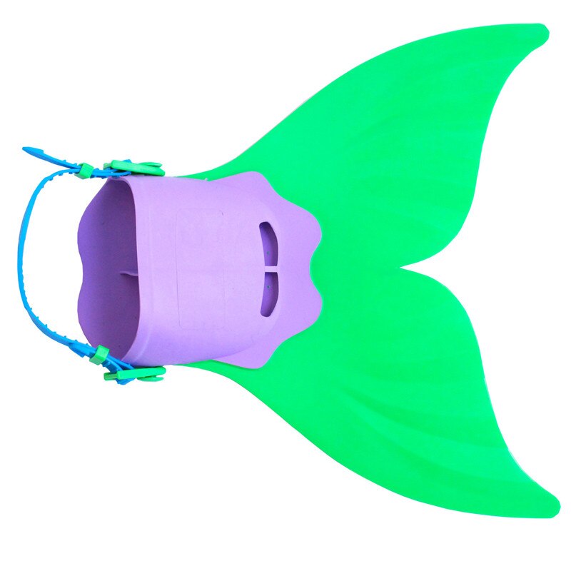 Kinderzwemvliezen kinderen monovin zeemeermin flippers duiken scuba zwemvliezen voet flippers monovin watersport trainingsschoenen  ws003: Kinderen groen