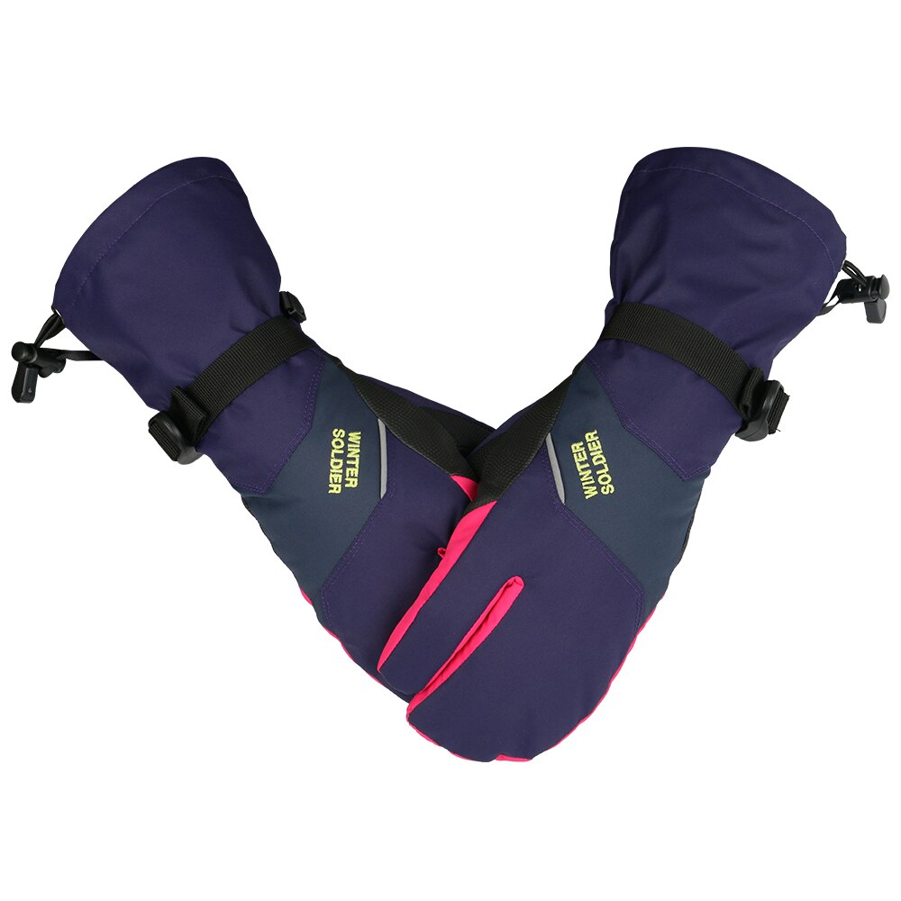 3 Vingers Waterdichte Winter Sneeuw Ski Wanten Mannen Vrouwen Zwart Roze Touchscreen Hand Bescherming Warm Skiën Snowboard Handschoenen