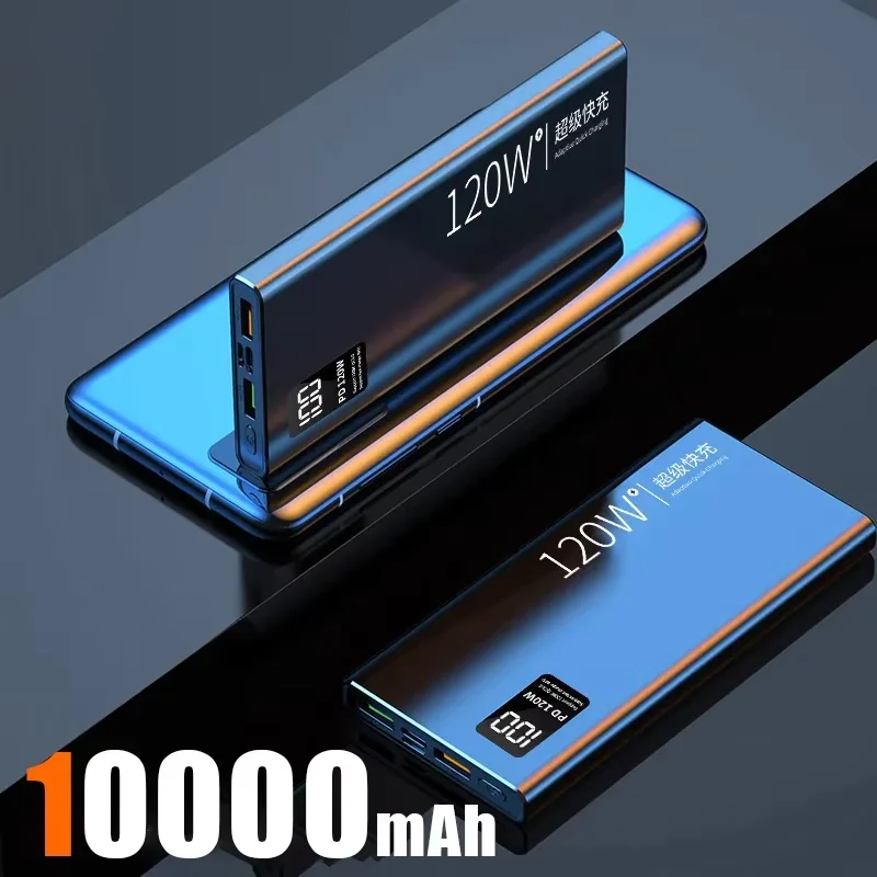 Xiaomi 30000 mah original mobil 50000 mah powerbank 120w toveis hurtigladende eksternt batteri kompatibel med android ios: Hvit