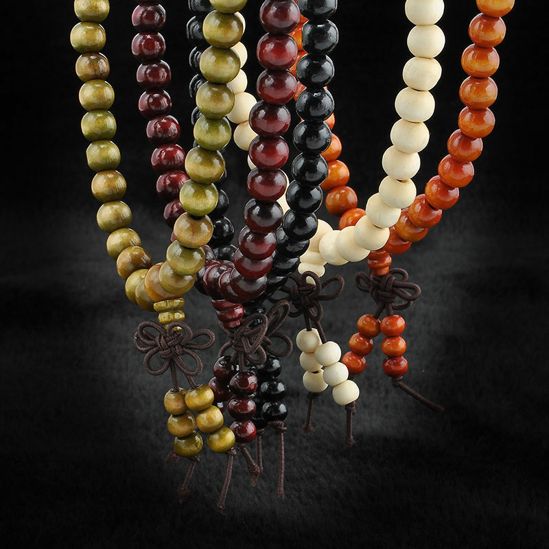 Prayer Beads Bracelet Tibetan Buddhist Rosary Charm Mala Meditation Necklace Yoga lucky Wenge Wooden Bracelet For Women Men