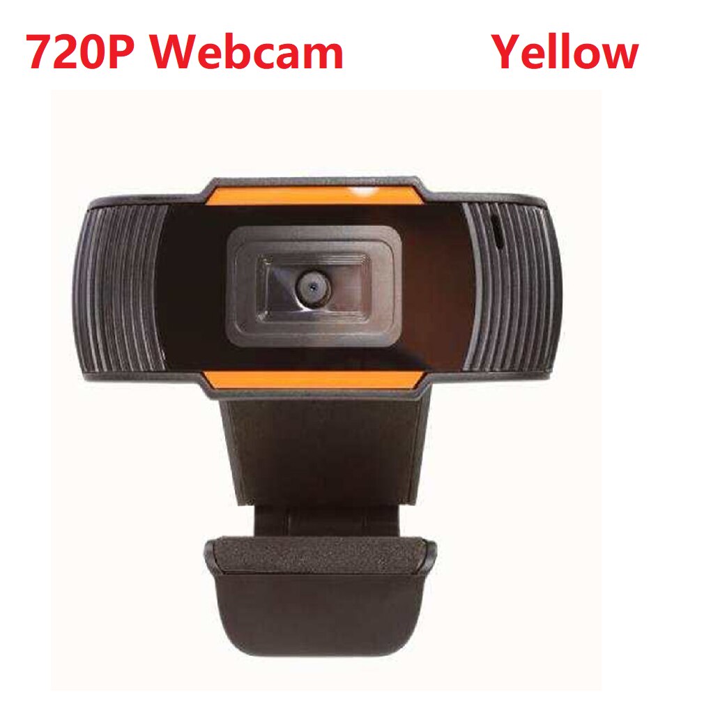 30 grader roterbar 2.0 hd webcam 1080p usb kamera videooptagelse web kamera med mikrofon til pc-computer: 720p- gule
