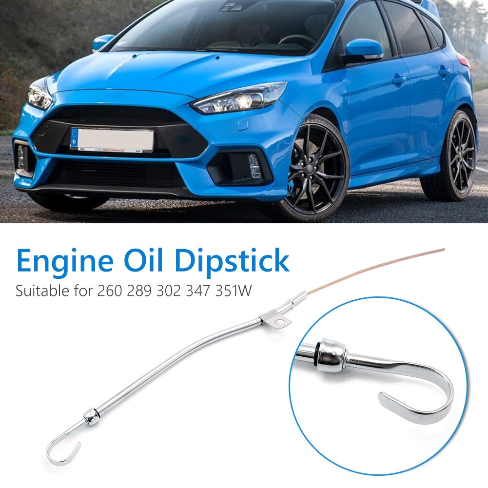 Chrome Steel Oil Dipstick w/ Tube for SBF 260 289 302 347 351W 1965-1987