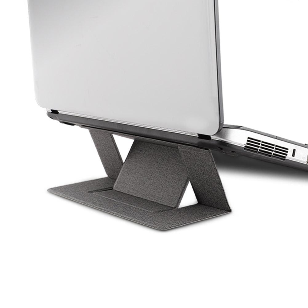 Adjustable Laptop Stand Laptop Pad Adhesive Invisible Stands Folding Bracket Portable Tablet Holder for iPad MacBook Laptops: gray