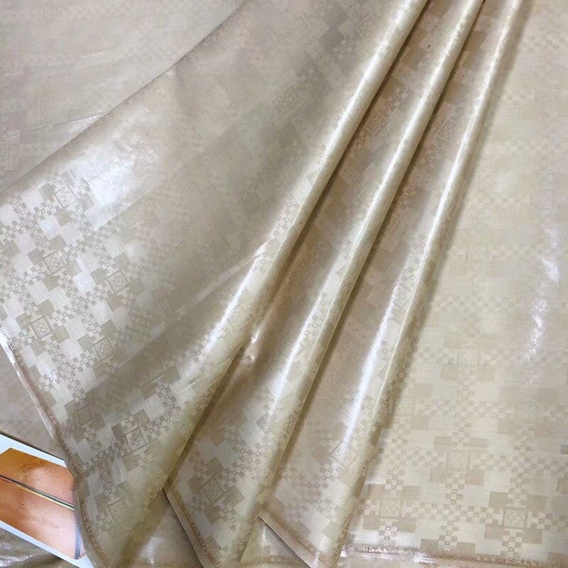Bazin riche getzner atiku | Tissu en dentelle blanche pour hommes, tissu africain riche, tissus pour patchwork, 5yard/ensemble L1402-