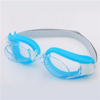 Svømme briller børn justerbare vandtætte anti tåge beskyttelsesbriller udendørs sport svømme pool briller ørepropper næse klip børn: Q107 dybblå
