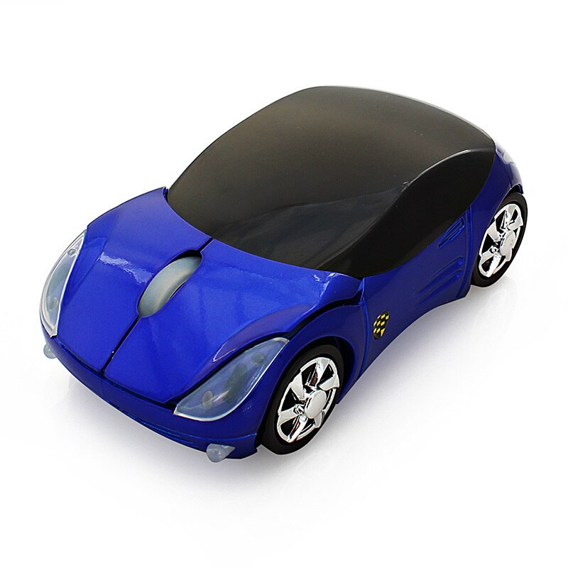 CHUYI Mini 3D Auto Vorm Draadloze Muis 1600DPI Optische USB Computer Muizen Kids Leuke Roze Auto Mause Voor Meisje laptop PC Notebook: Blue Mouse 
