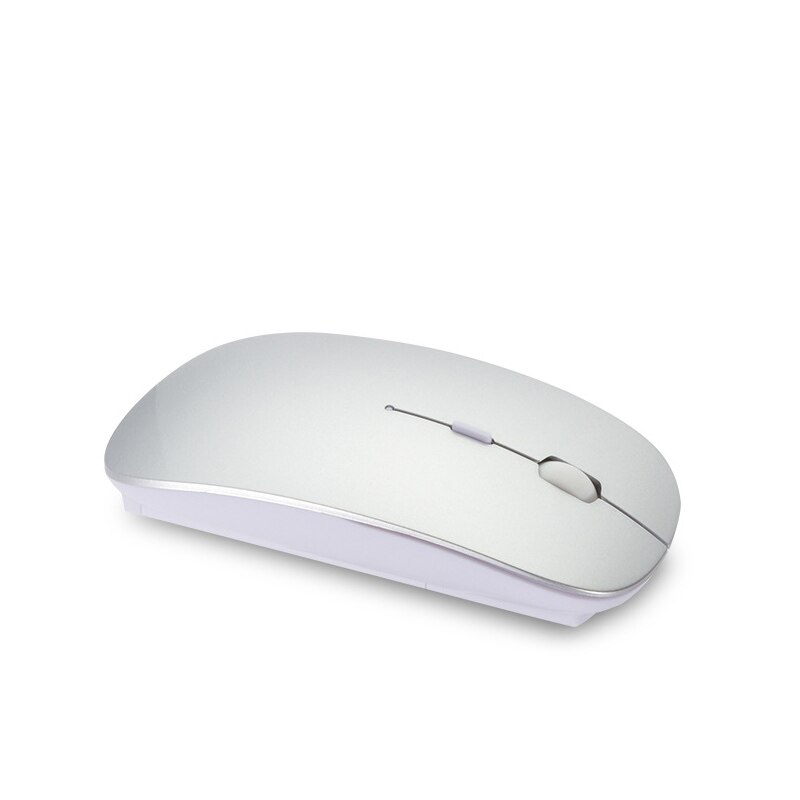 Mouse Wireless Mouse ricaricabile Bluetooth Mouse Wireless silenzioso Mause Mouse da gioco ergonomico per PC portatile 2.4GHz: Argento