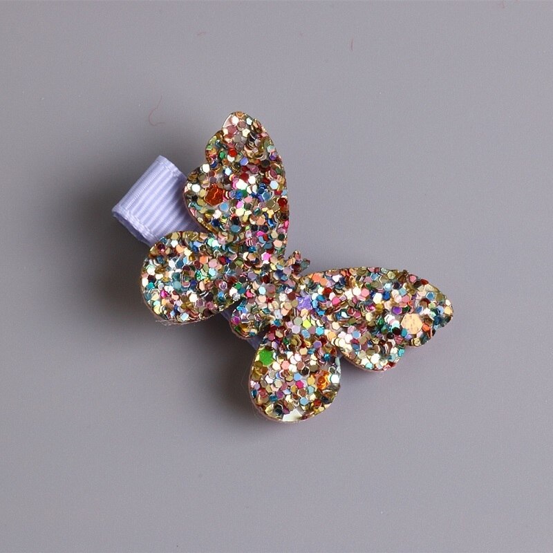 1 Pcs Leuke Baby Meisjes Haaraccessoires Pailletten Hart Vlinder Haarspeldjes Glitter Stars Clip Pin Kids Kinderen Haarspeld: 6