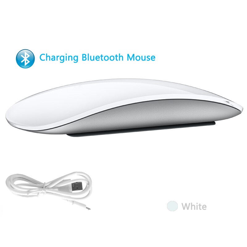 Bluetooth Mouse Arc Touch Magic Mouse Ultra Thin Wireless Ergonomic Silent Mice Rechargeable Optical Mause For Laptop Macbook: White Magic Mouse 2