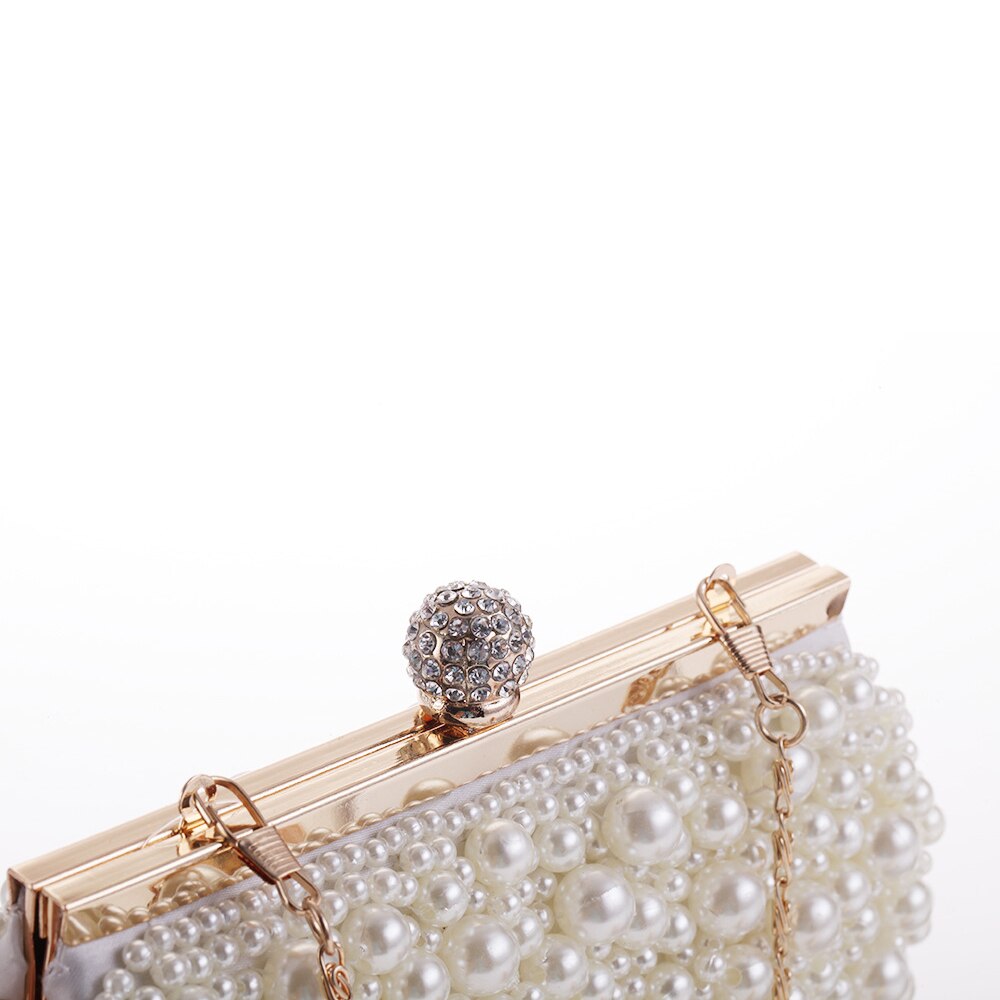 Boutique pear evening bag rhinestone evening clutch bag women handbag Beaded Embroidery bag features dinner purse shoulder bag