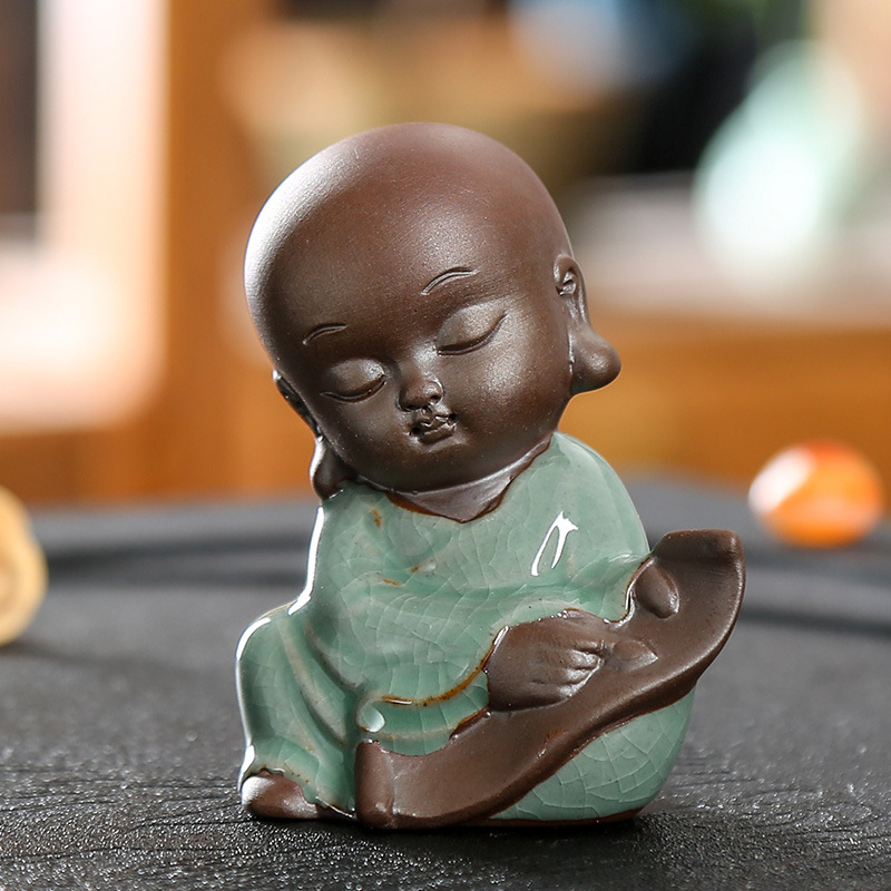 Handgjorda hantverk heminredning kina tur feng shui små ornament skrivbordsdekorationer buddha statyer te husdjur: T1118