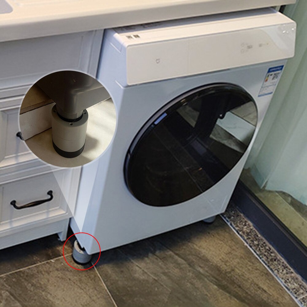 Almohadilla para pies de lavadora antivibración, Kit de rodillo antideslizante Universal para lavadora, elevación para mobiliario, Base para el pie, 4 Uds.
