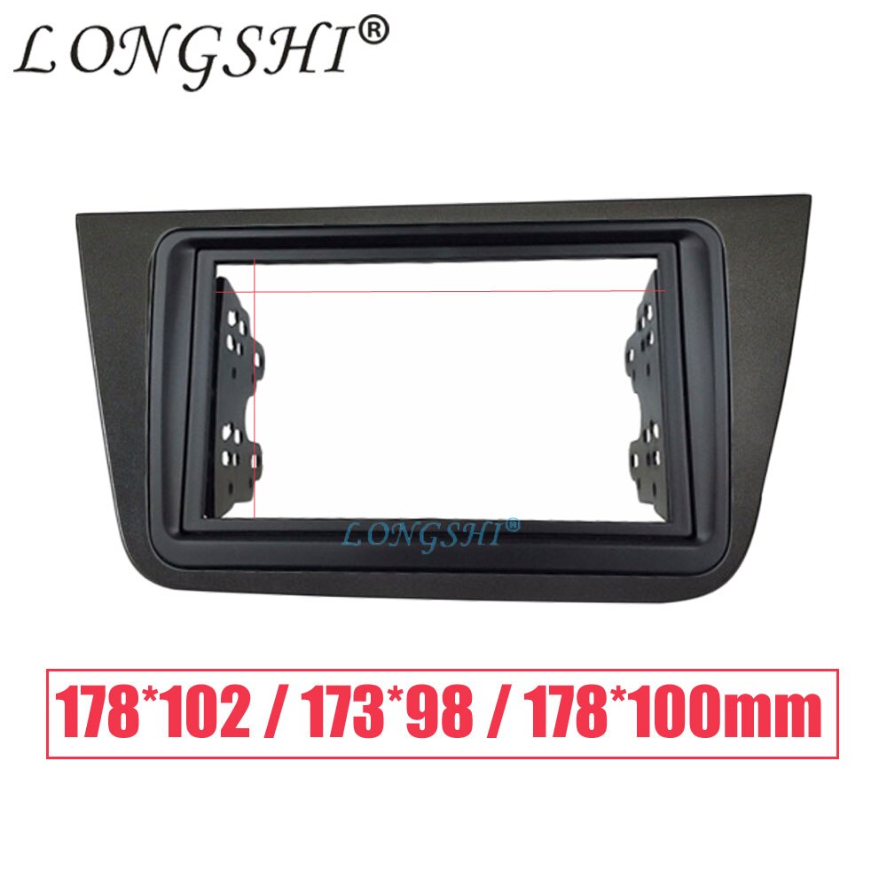 Doble 2 Din Fascia para Seat Altea Radio LHD, Panel estéreo, montaje de tablero, embellecedor de instalación de Marco facial, 2 Din: 173x98mm
