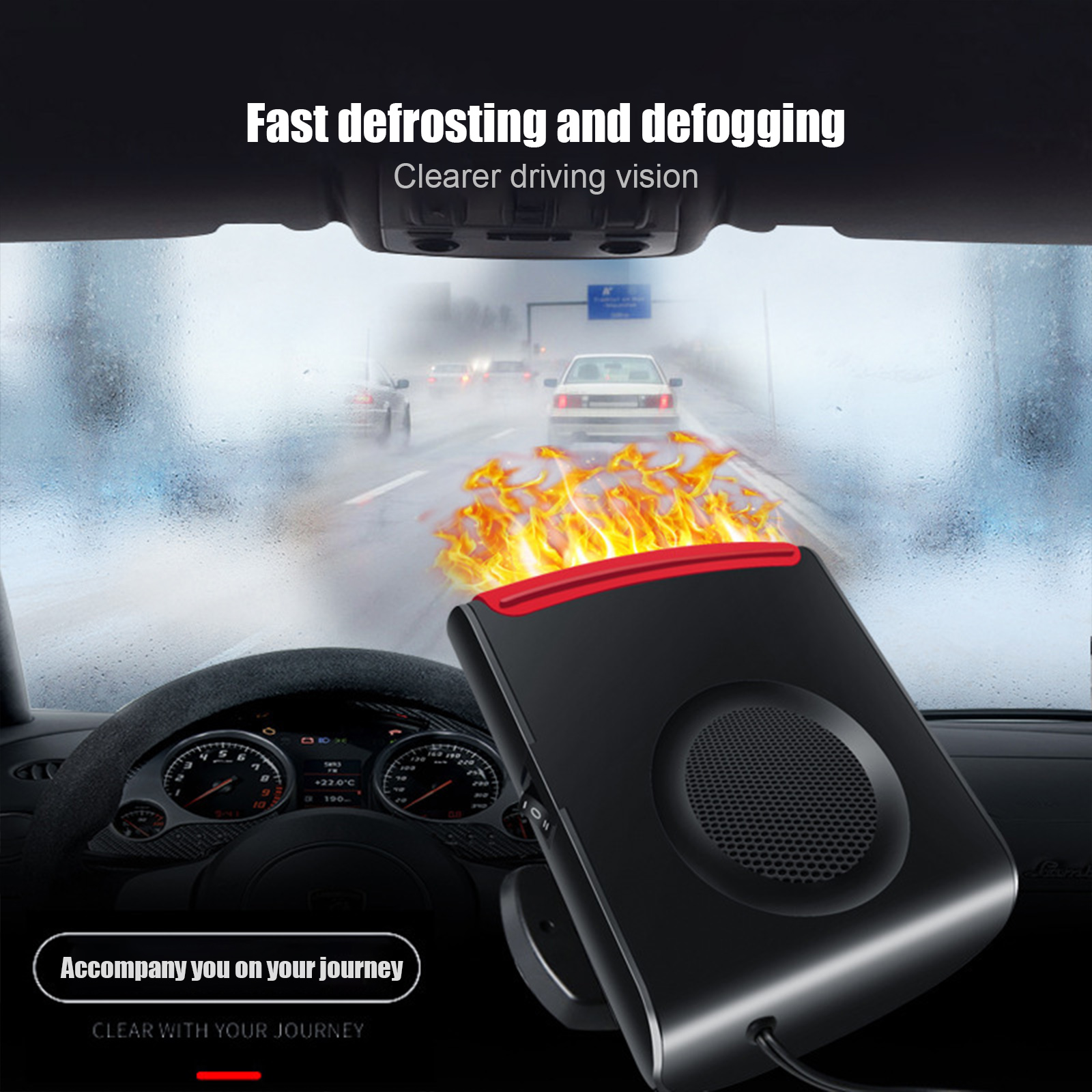 12V 150W 2 in 1 Car Heater Defrost Auto Windshield Defogger 180 Degree Rotatable Car Heater Fast Heating Cooling Fan