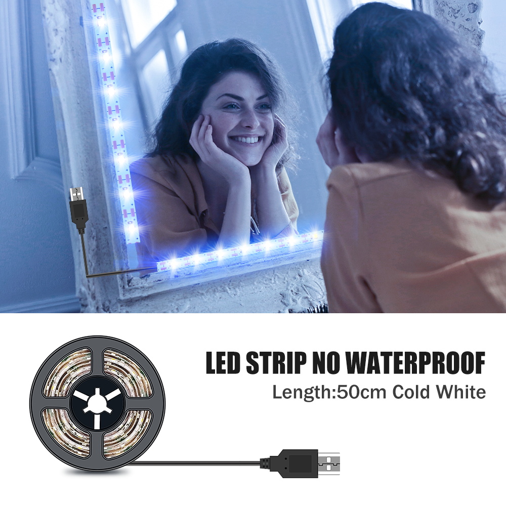 DC5V LED machen-hoch Spiegel Licht Streifen USB Dressing Tisch Lampe LED Band Raum Dekoration Schlafzimmer Eitelkeit Lichter 0,5 M 1M 2M 3M 4M 5M: Licht Gelb