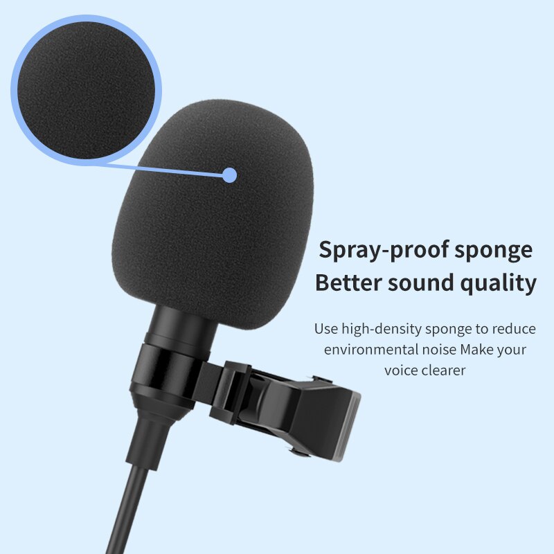 Voxlink Clip Op Revers Mic Professionele 3.5Mm Plug Met Draad Voor Interview Opname Lavalier Condensator Microfoon Oortelefoon