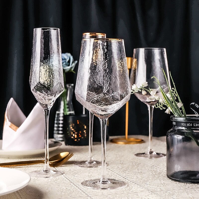 Glas vinglas hem hammad bägare rött vinglas diamant champagne glas vinglas