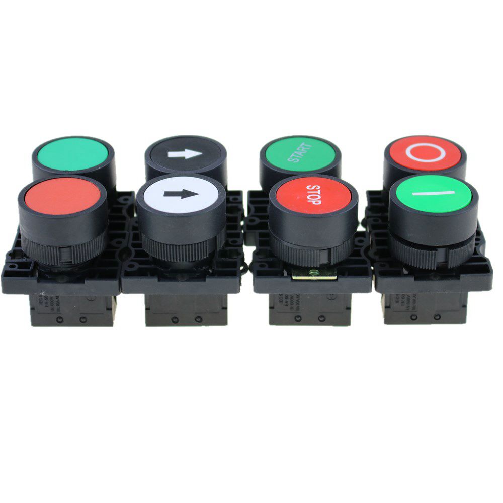 Self reset button switch 22mm start stop button with the arrow symbol XB2 flat touch switch button