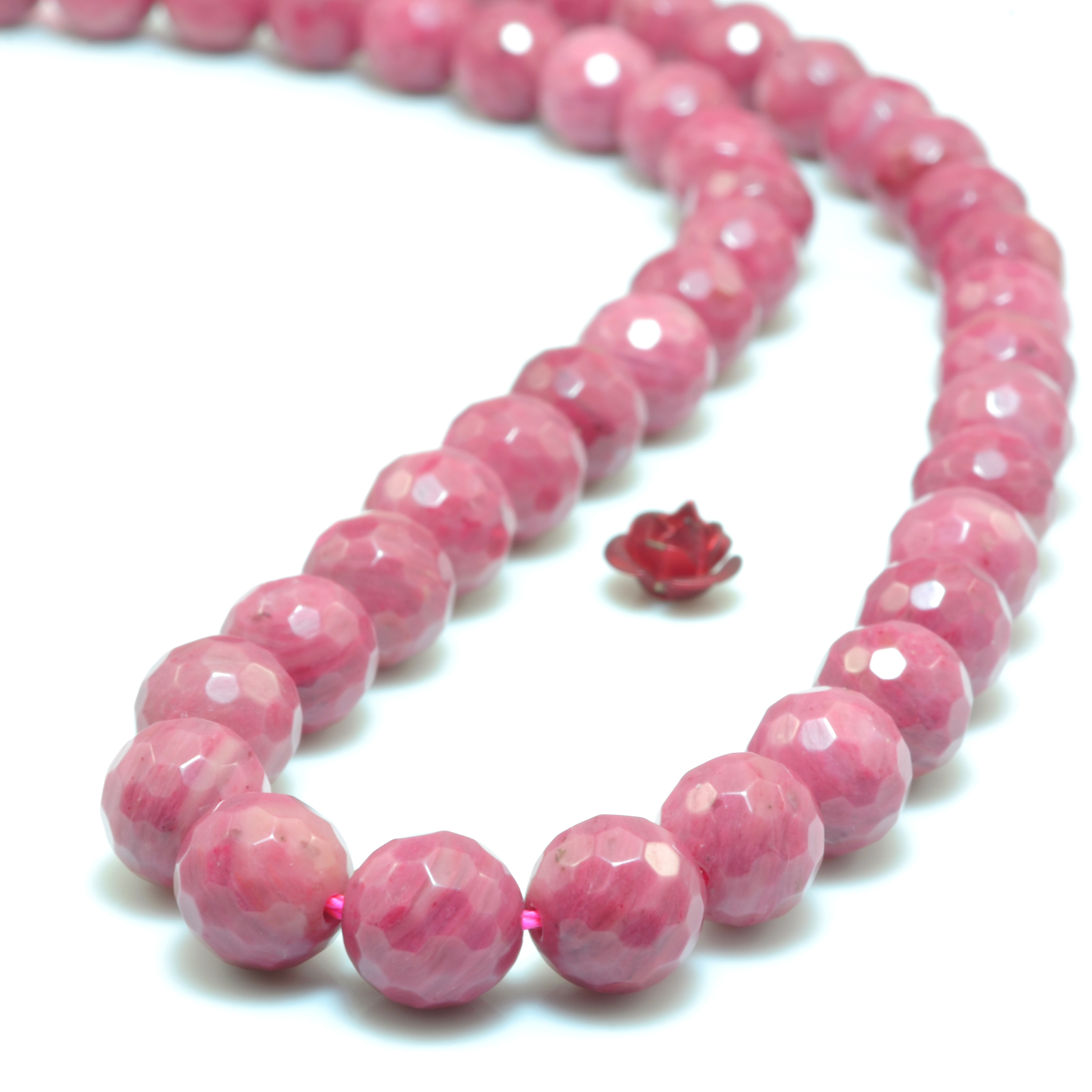 Natural Red Rhodonite A Grade Faceted Round Loose ... – Grandado