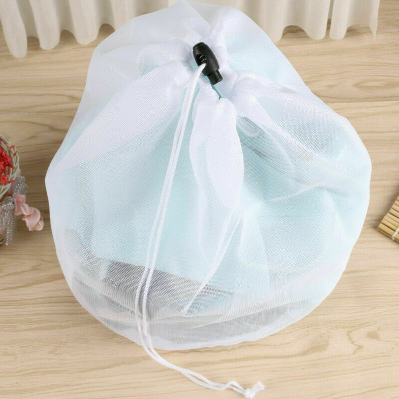 Bolsas de red de malla reutilizables para lavadora, gran bolsa gruesa de almacenamiento de ropa, accesorios de limpieza del hogar