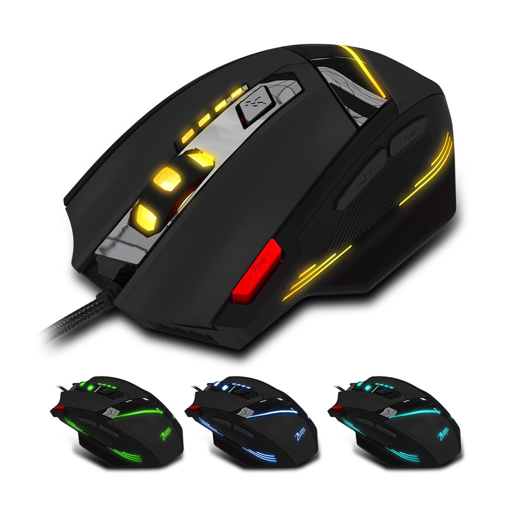ZELOTES T-60 3200DPI USB Wired Mouse Mause Optical 7 Buttons Gaming Mouse Gamer Raton Inalambrico Ordenador#es